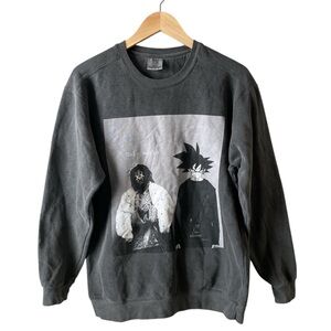 Dragon Ball Goku J Cole Rap World OSHAKAWA ANIME Print Long Sleeve T Shirt Sz M